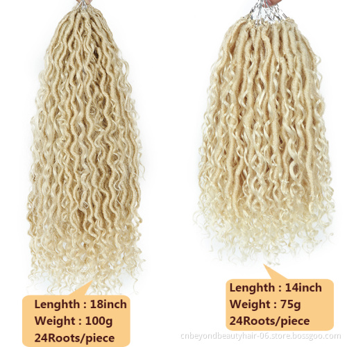 613 Blonde Goddess Crochet Locs Hair Braiding Faux Locs Hair Extension Synthetic Hair Twist Braids River locs  Curly ends